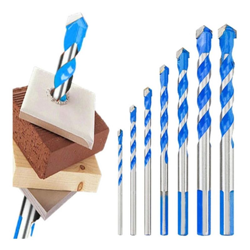 GENERICO - 7 Brocas Para Metal Concreto Vidrio Madera Mármol Hss