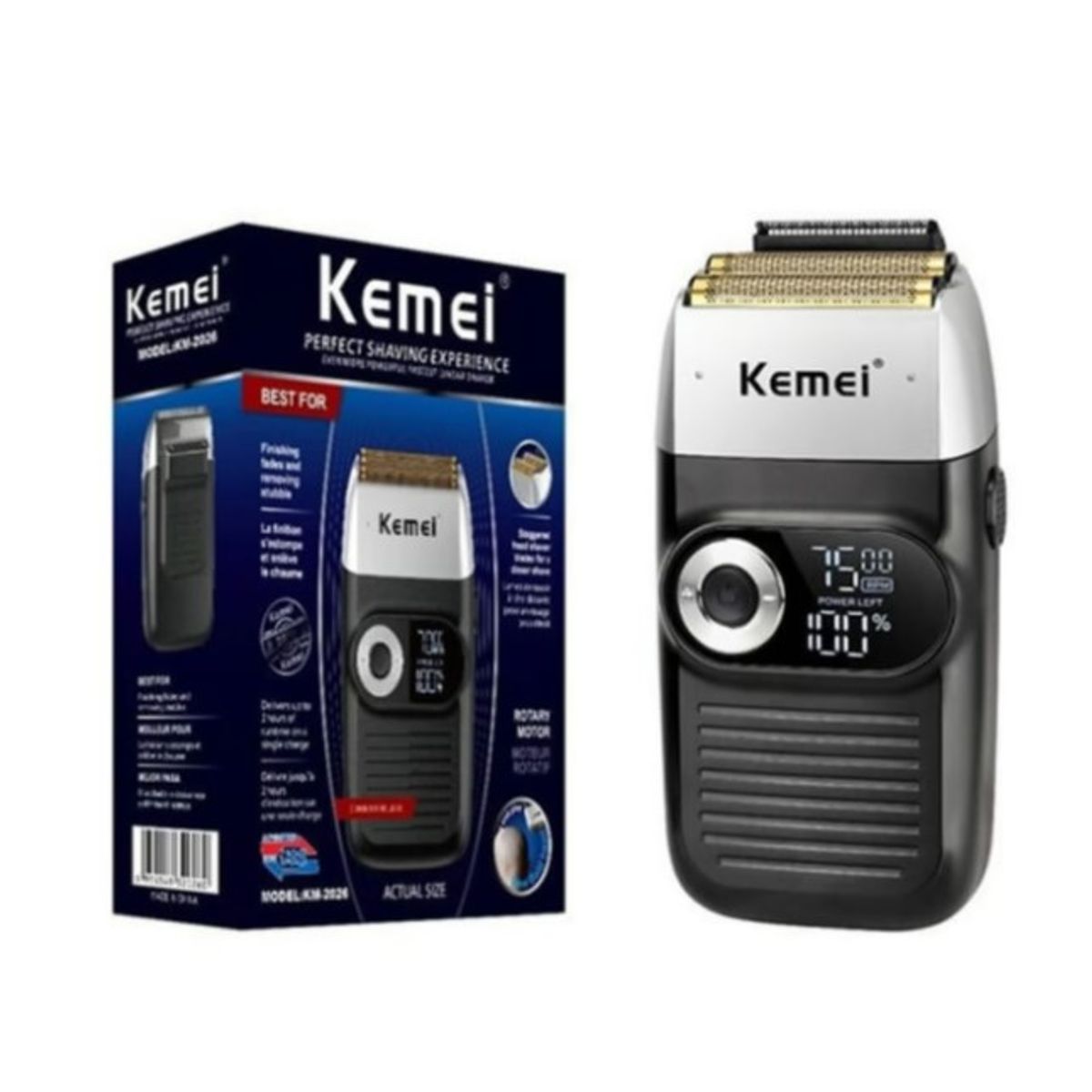 KEMEI - Máquina Afeitadora Kemei KM-2026 - Diseño Compacto Batería Recargable