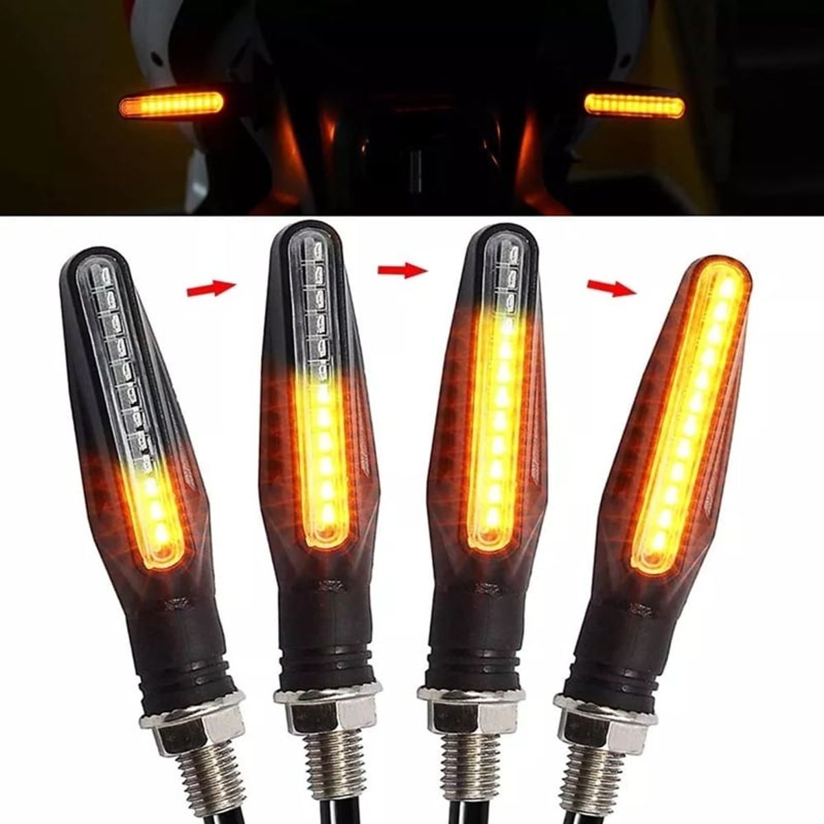 GENERICO - Luces Direccionales Intermitentes De Moto Led Secuencial