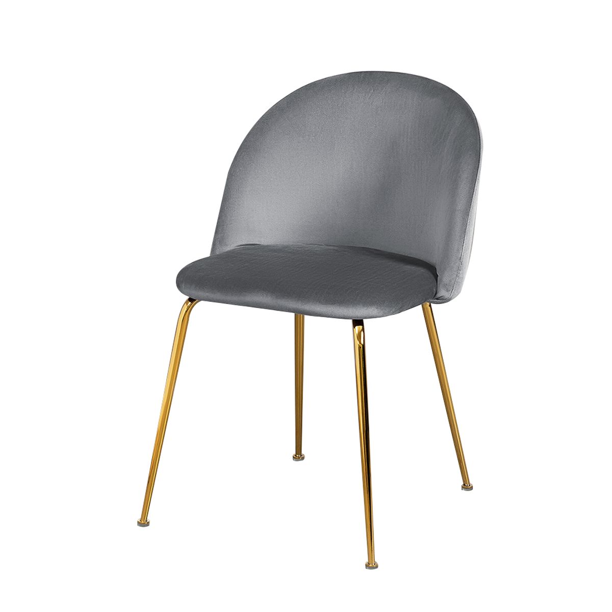 GENERICO - Silla De Comedor Sora Tapiz Velvet Gris Patas Doradas