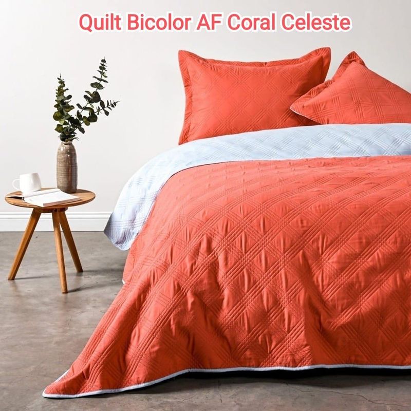CANNON - Quilt de Verano Cannon American Family 1.5 Plaza. Bicolor Coral