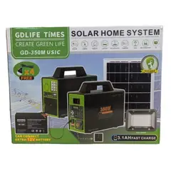 GENERICO - Generador Solar 350W 4 Ampolletas LED Bluetooth Panel Solar 75W