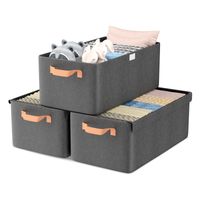 Organizadores de Tela de Lino para Ropa y Armario 3 Pcs