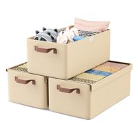 Organizadores de Tela de Lino para Ropa y Armario -3 Pcs