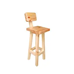 GENERICO - Piso O Taburete De Madera con respaldo Para Bar O Cocina