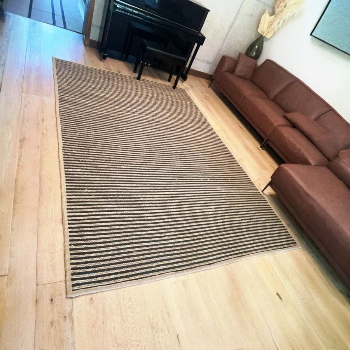 GENERICO - Alfombra de Yute - algodón natural Trenzado 200x300.