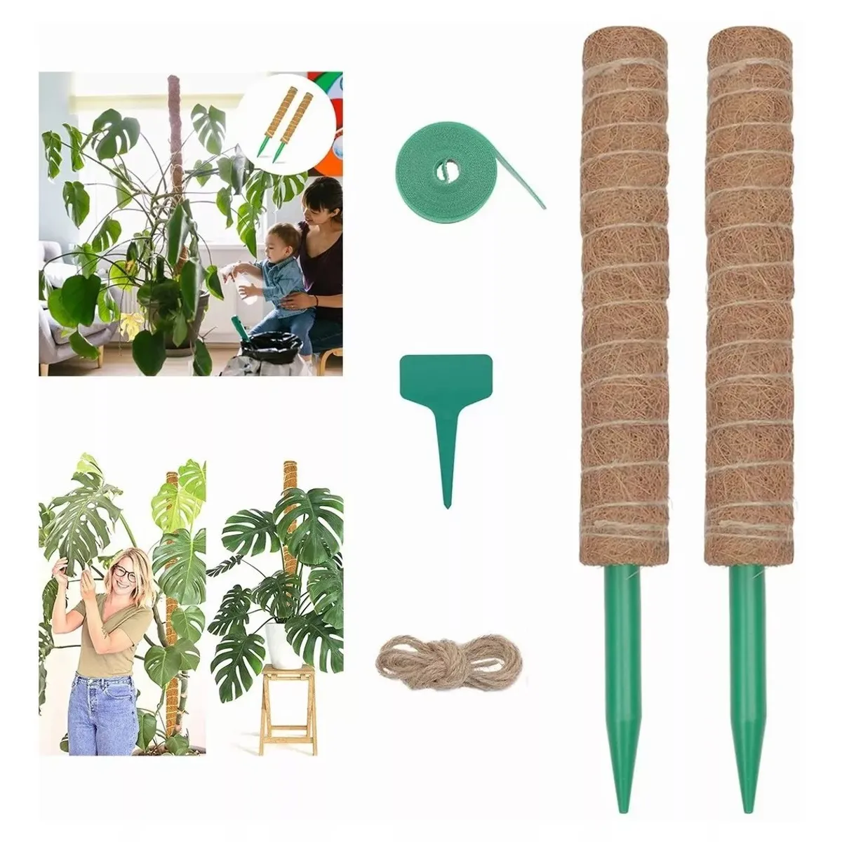 KUANGYE - 43cm Suporte Tutor De Musgo Para Plantas 2 Unidades