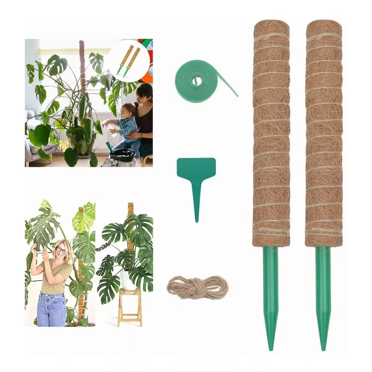 KUANGYE - 43cm Suporte Tutor De Musgo Para Plantas 2 Unidades