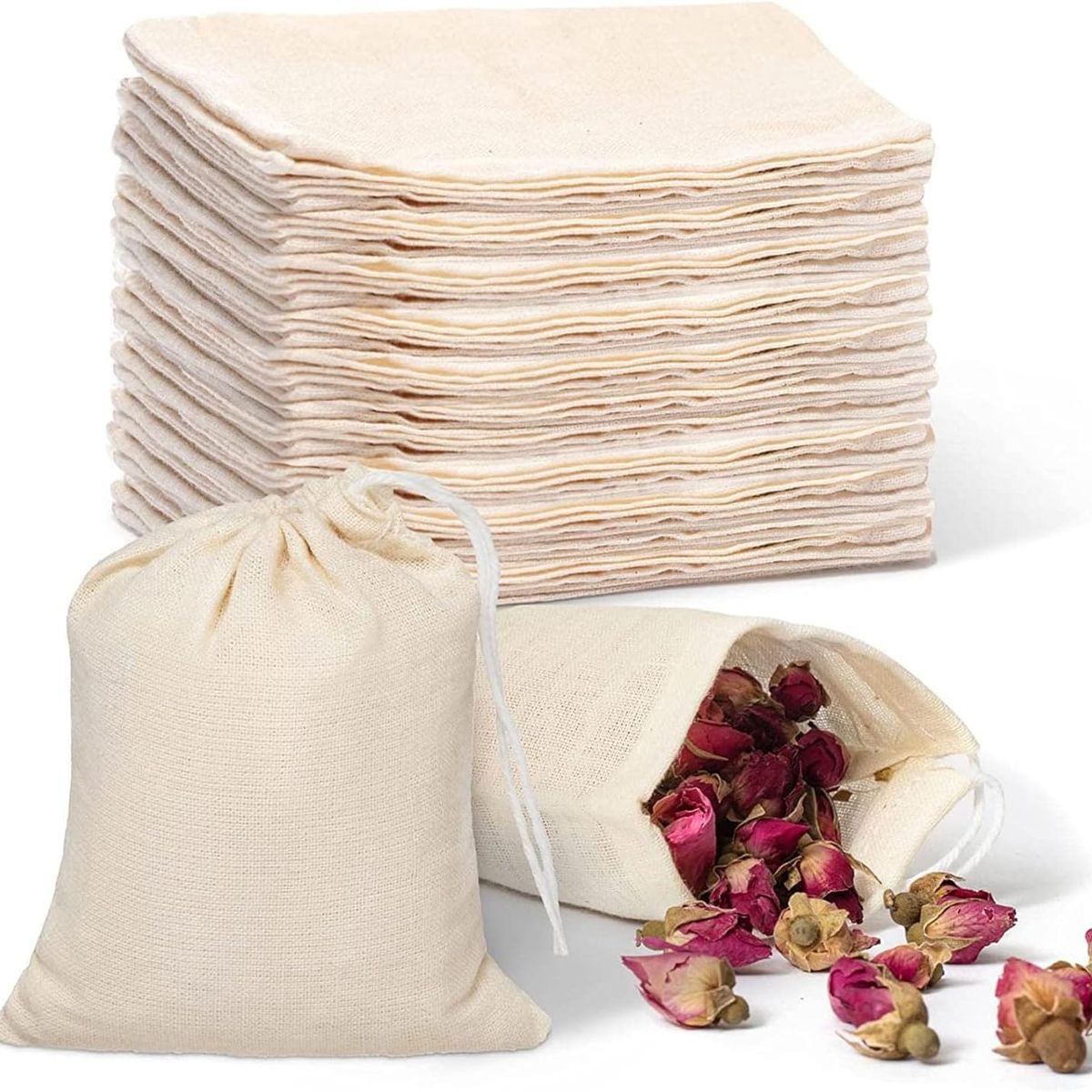 KUANGYE - Bolsa De Tela Crea Tipo Saquito 15x20 Cm Pack 10 Unidades