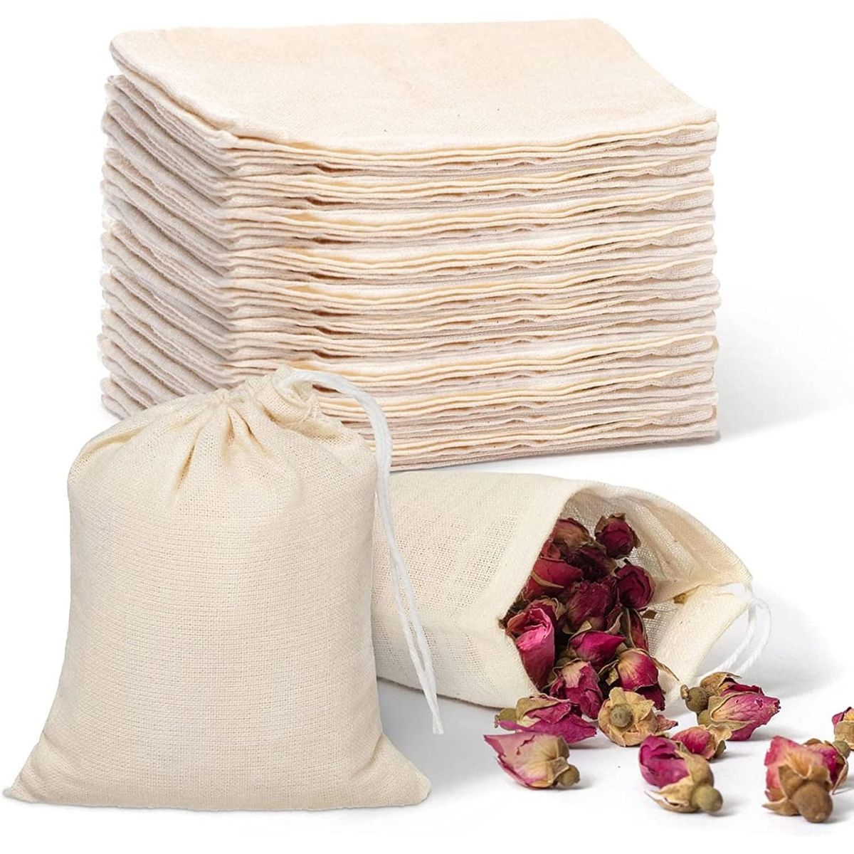 KUANGYE - Bolsa De Tela Crea Tipo Saquito 15x20 Cm Pack 10 Unidades