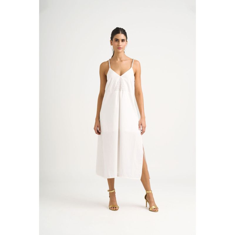 VELEZ - Vélez Vestido Maxi Celeste En Tejido Plano Para Mujer Blanco