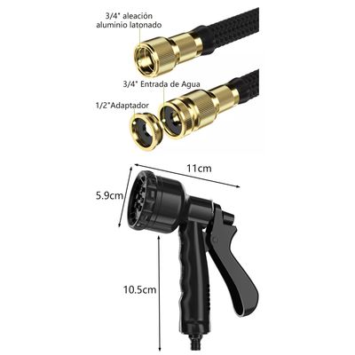 Imagen 2 del producto Manguera Retráctil Expandible 15 Metros Pistola Y Acoples