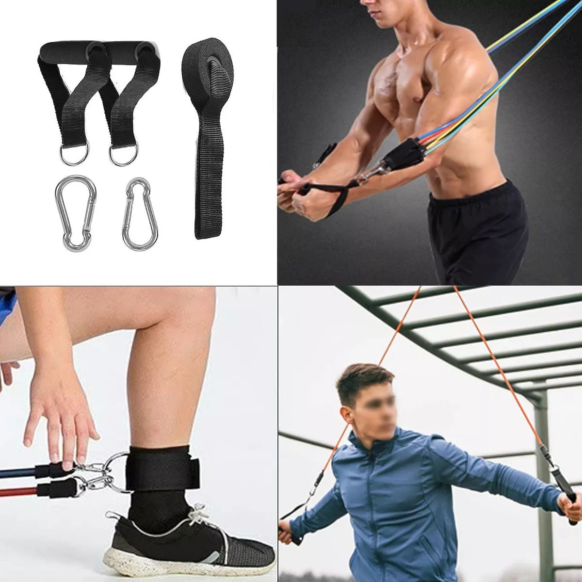 KUANGYE - Kit Ejercicio De 5 Bandas Elásticas Resistencia Para Fitness