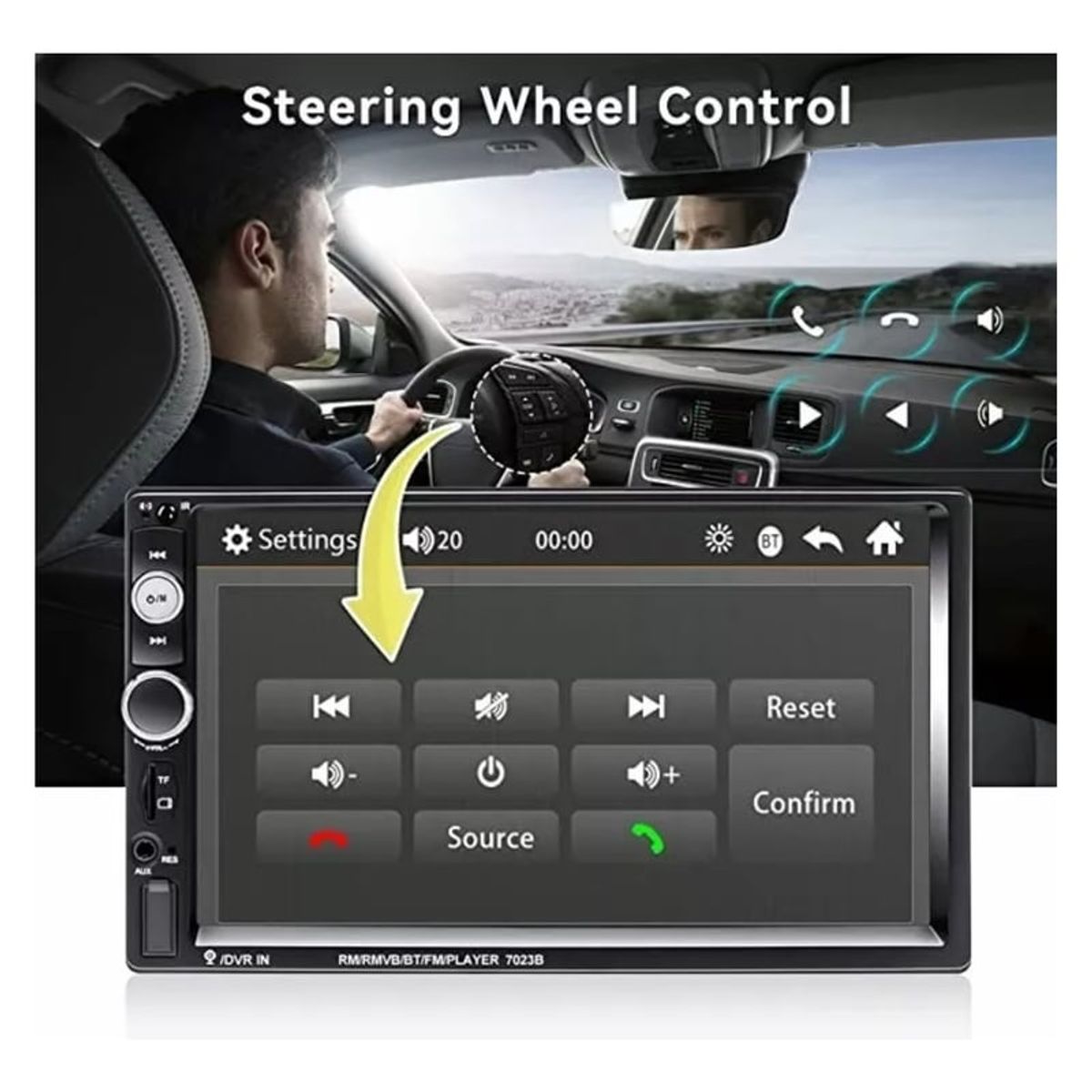 BITART - Radio Auto 2 Din Mirror Link+camara Retroceso+comando