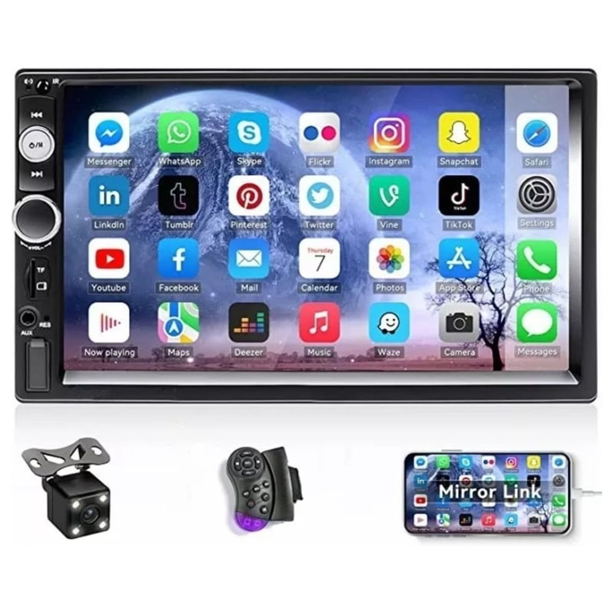 BITART - Radio Auto 2 Din Mirror Link+camara Retroceso+comando