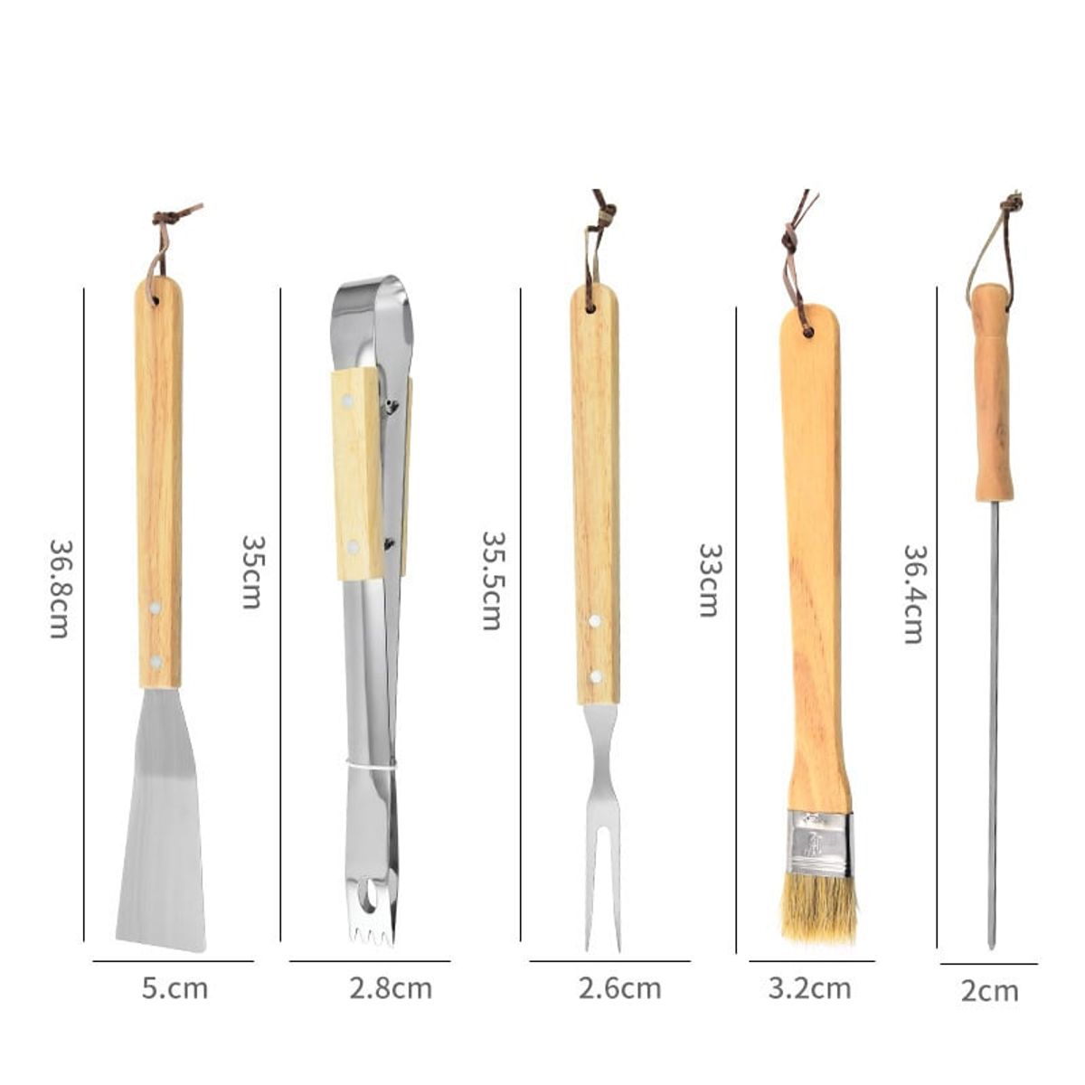 BITART - Pack Set Asado Parrilla 10 Uds con 2 Garras De Oso Inox