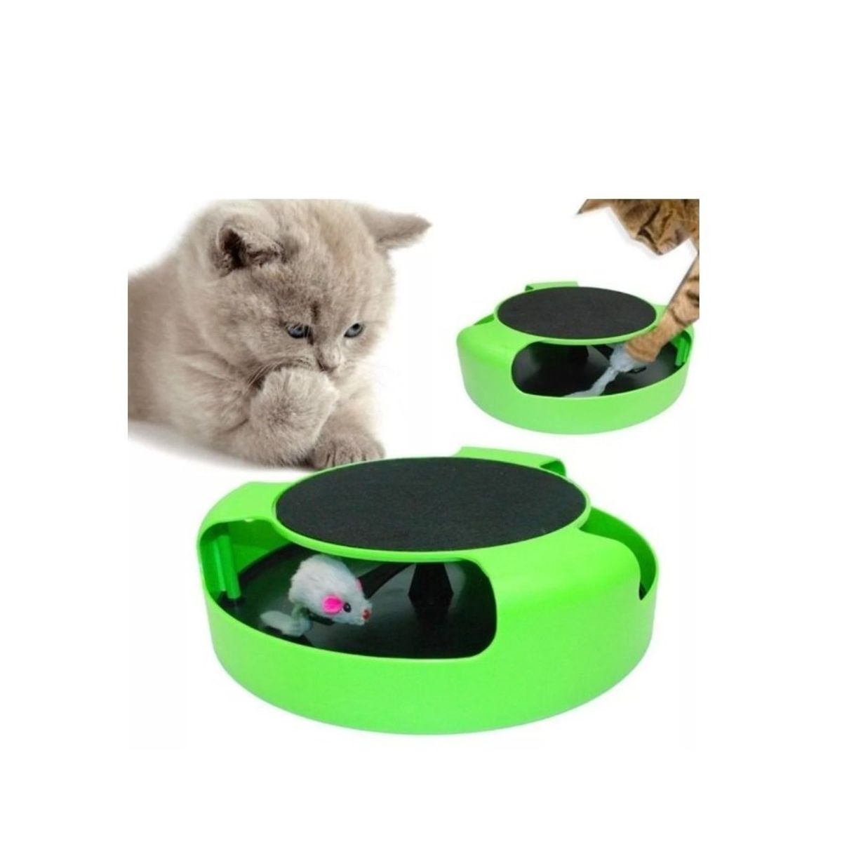 GENERICO - Juguete Interactivo Para Gatos Atrapa Raton Verde