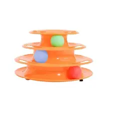 GENERICO - Juguete Para Gatos Mascotas De 3 Niveles Con Pelotas Orange