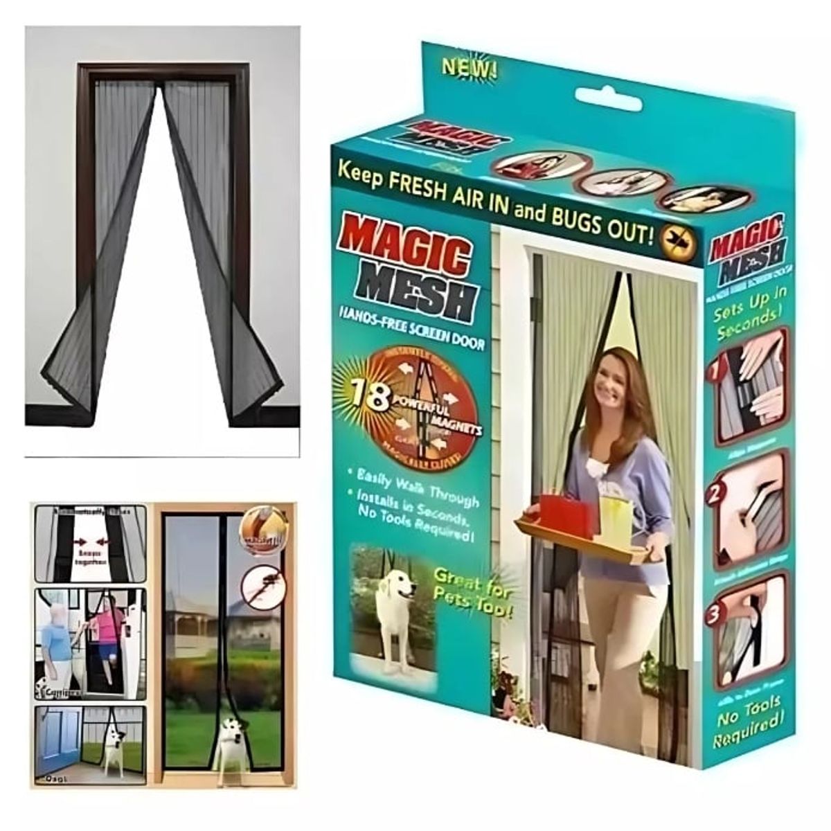 GENERICO - Malla Cortina Puerta Mosquitero Magnetico Mosquito Insectos