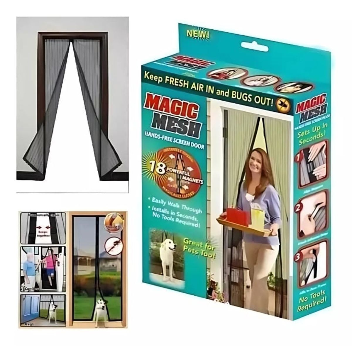 GENERICO - Malla Cortina Puerta Mosquitero Magnetico Mosquito Insectos