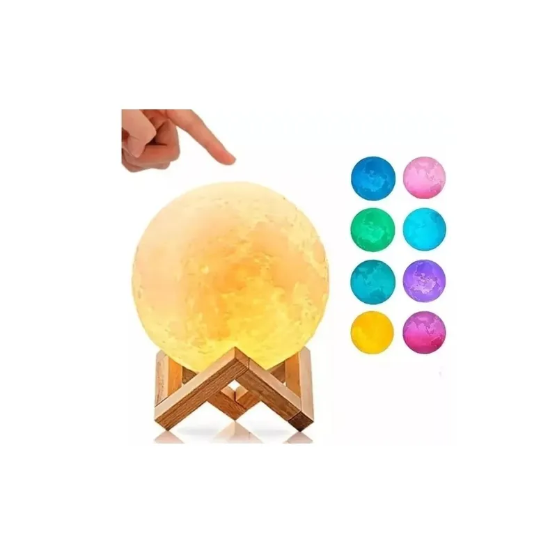 GENERICO - Lámpara 16 Color Luna Recargable Parlante Bluetooth + Control