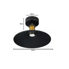 GENERICO - Lampara De Techo Vintage Decoración Retro Soquete E27 Negro