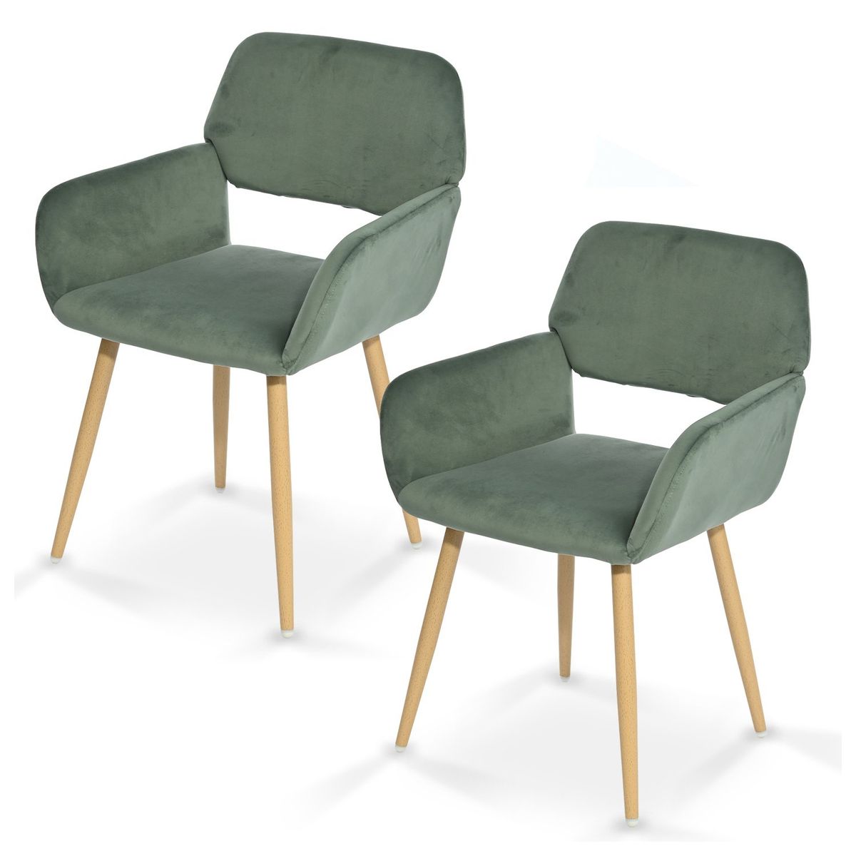 NOVAHUS - Pack 2 Sillas Comedor Sitial Cromwell Verde.
