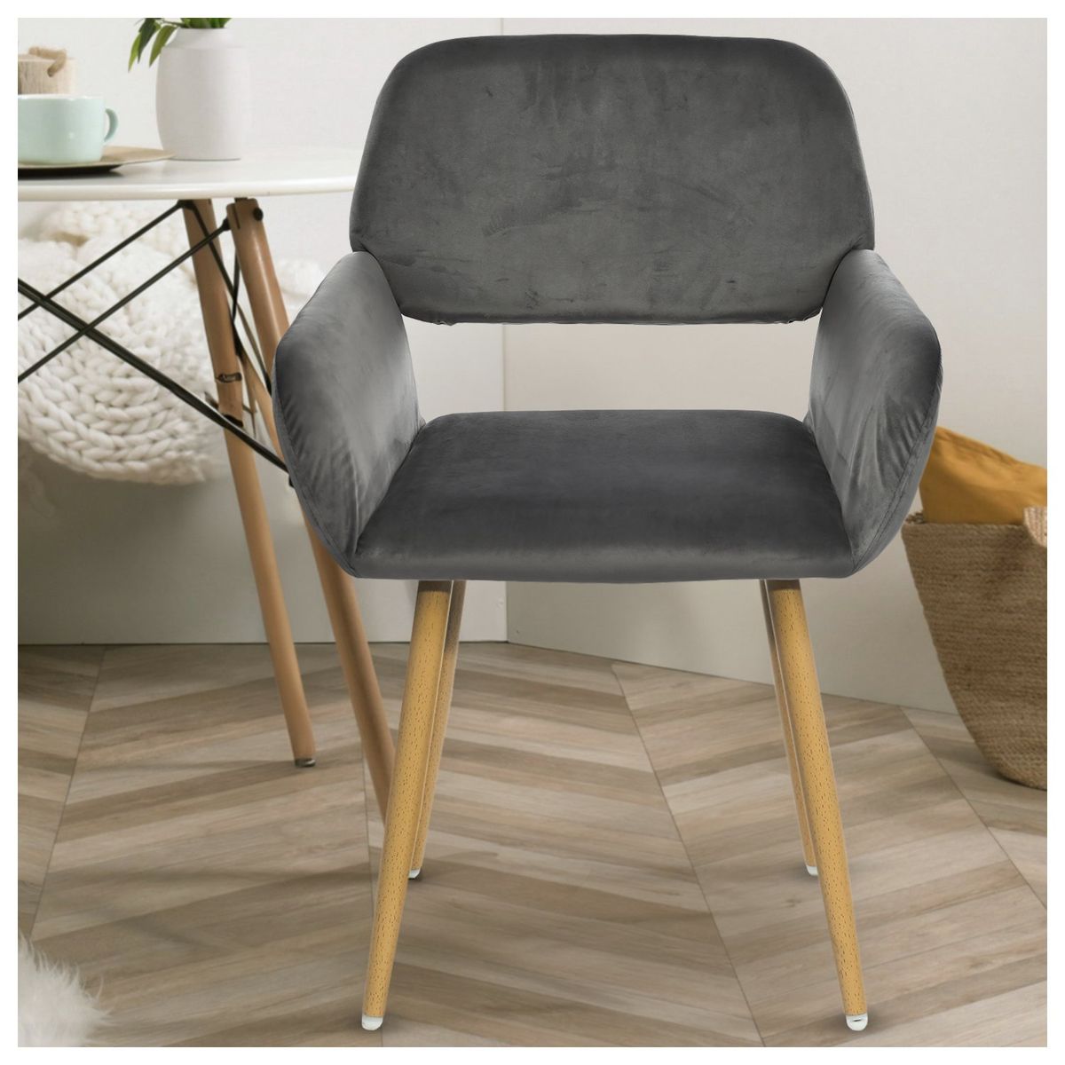 NOVAHUS - Pack 2 Sillas Comedor Sitial Cromwell Gris.