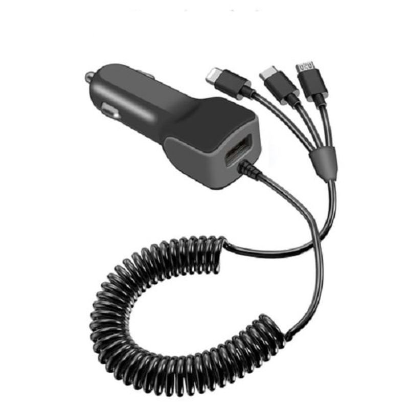 GENERICO - Cargador De Celular Auto Carga Rapida 1 USB 3.1 y 3 salidas