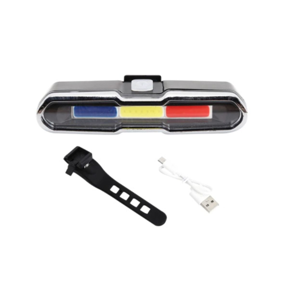 GENERICO - Luz Linterna Led Bicicleta Baliza Muy Potente Recargable USB 3 Colores y funciones TIpo Baliza