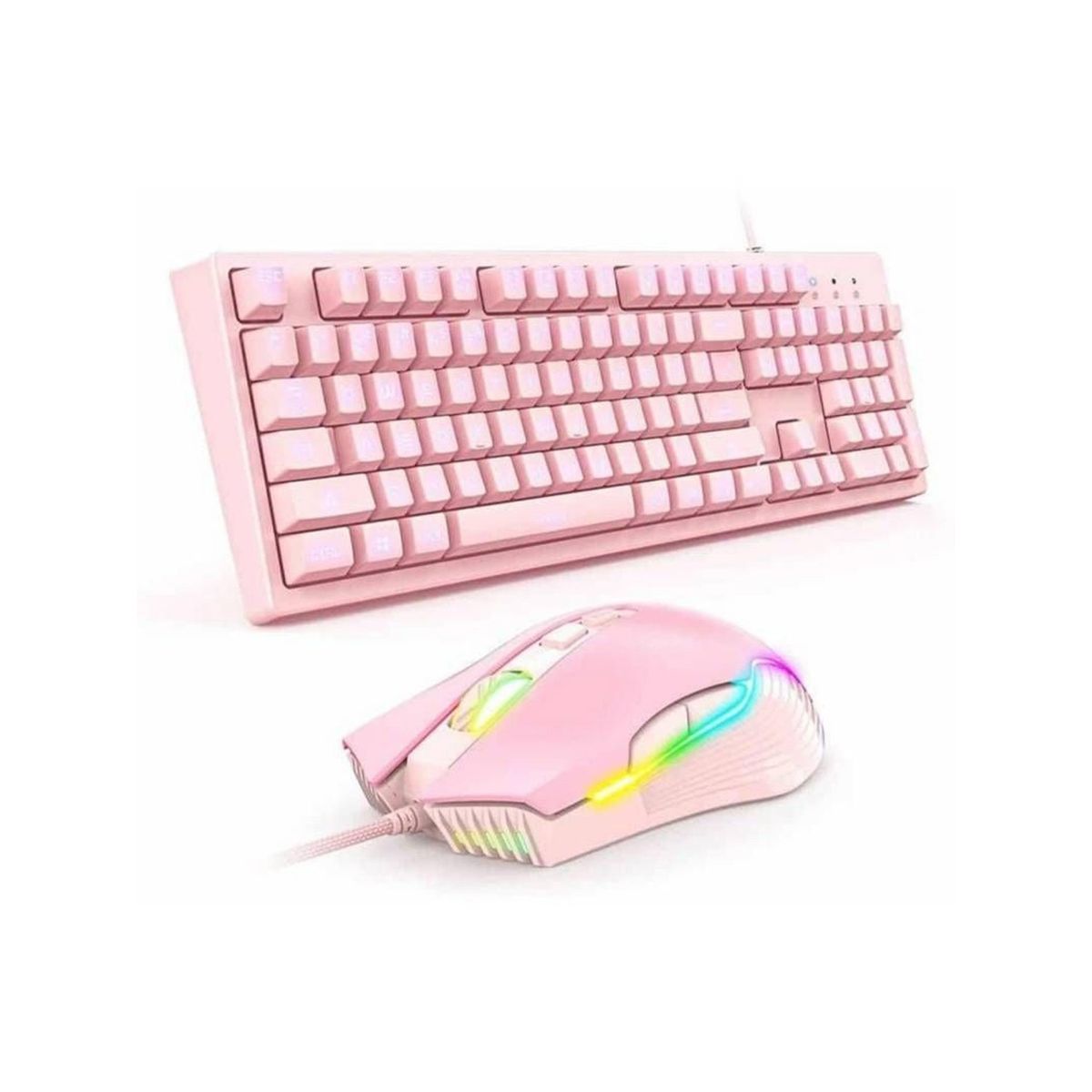 ONIKUMA - Kit Gamer Rosa Teclado Membrana G25 Y Mouse Cw905 Onikuma