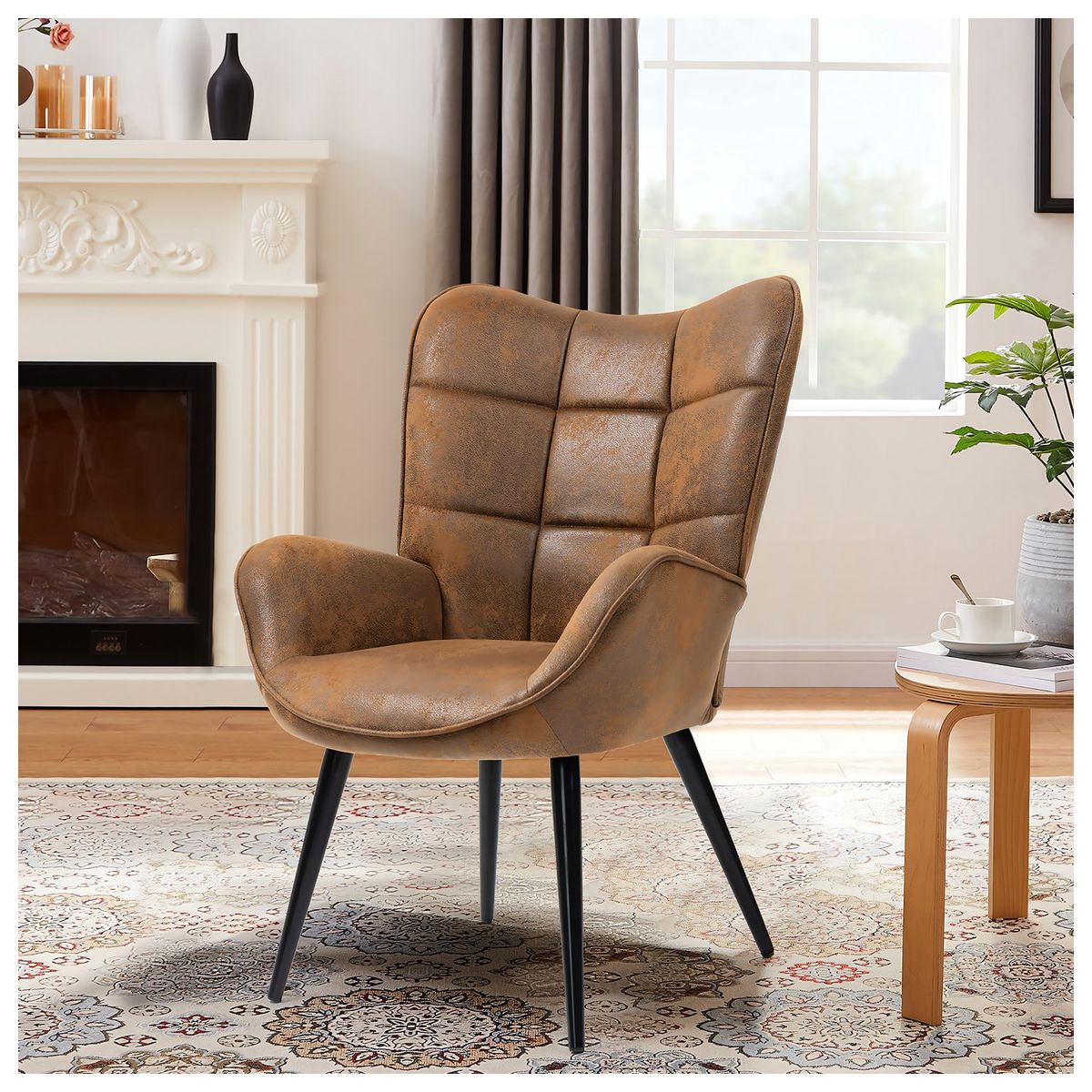 NOVAHUS - Sitial New Kas Acolchado Con Apoyabrazos Suede