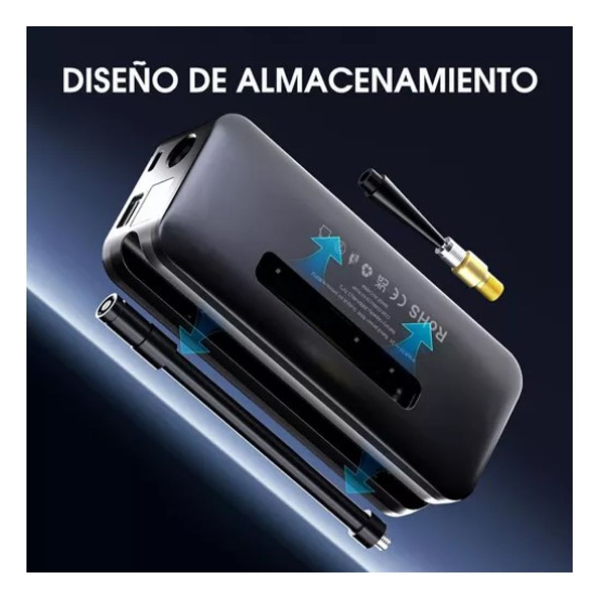 ESHOPANGIE - Compresor Aire 150psi Auto Moto Bicicleta Power Bank 2600mah