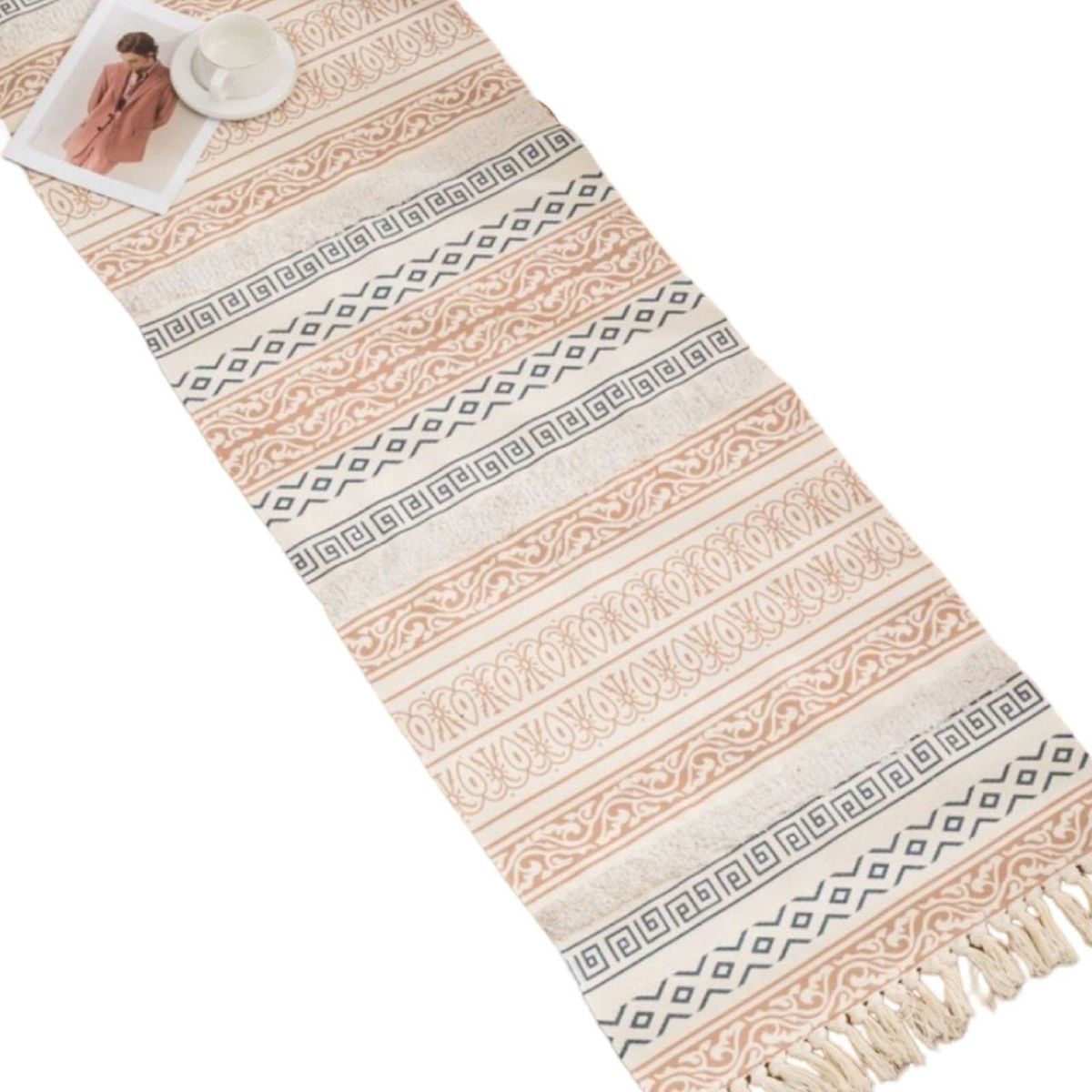 GENERICO - Alfombra decorativa de Lino 60 x 180 cm