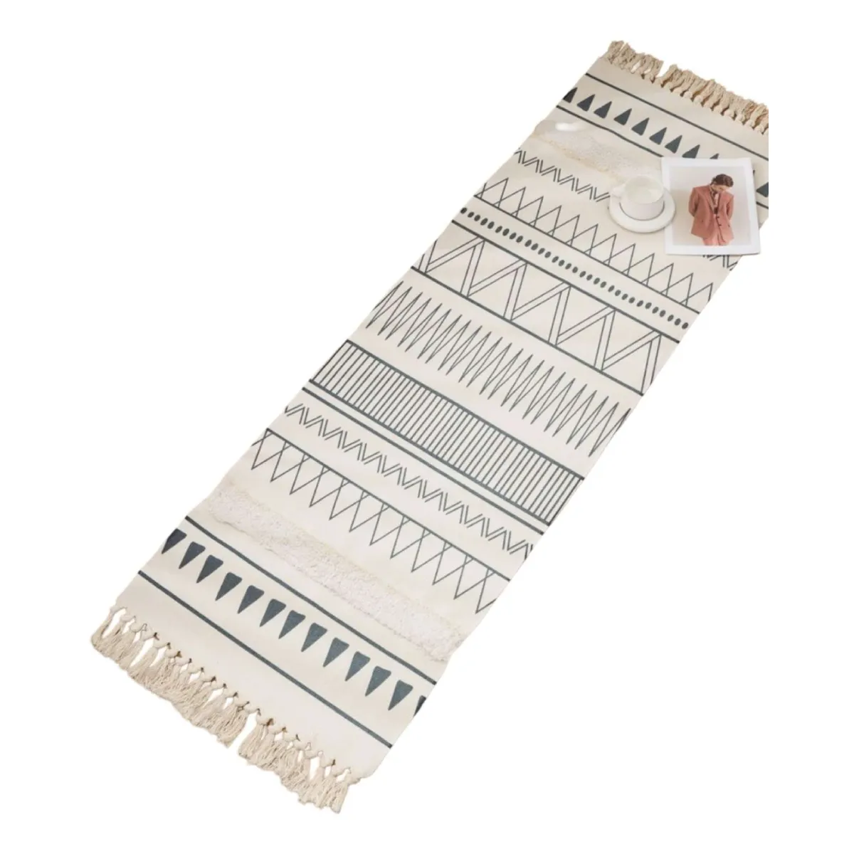 GENERICO - Alfombra decorativa de Lino 60 x 180 cm