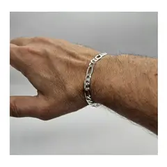 GENERICO - Pulsera Plata Hombre Estilo Cartier Italiana 925 - 6mm