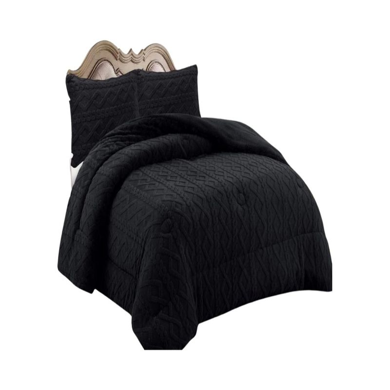 GENERICO - CUBRECAMA CHIPORRO DE INVIERNO DISEÑO TRENZADOO 2 PLAZAS -18