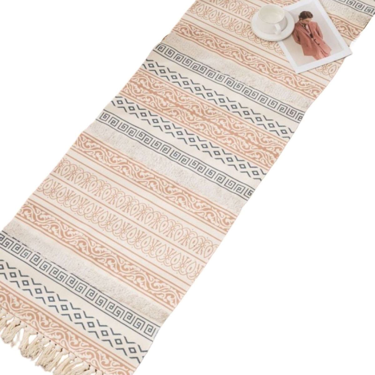 GENERICO - Set de 2 Alfombra decorativa de Lino 60 x 180 cm