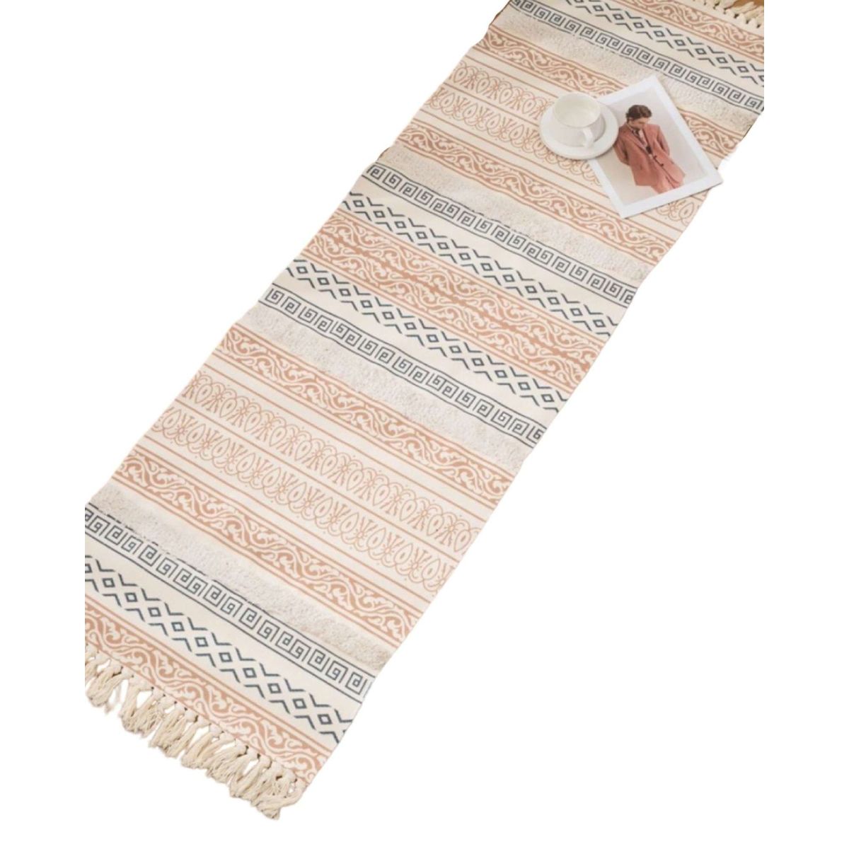 GENERICO - Set de 2 Alfombra decorativa de Lino 60 x 180 cm