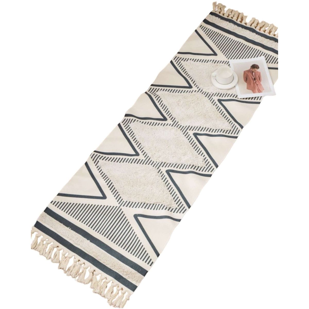 GENERICO - Set de 2 Alfombra decorativa de Lino 60 x 180 cm