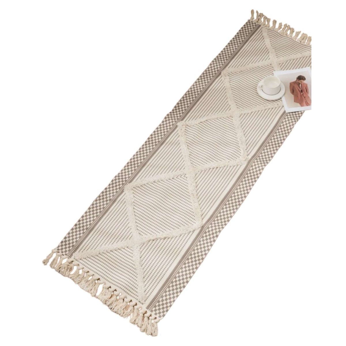 GENERICO - Set de 2 Alfombra decorativa de Lino 60 x 180 cm