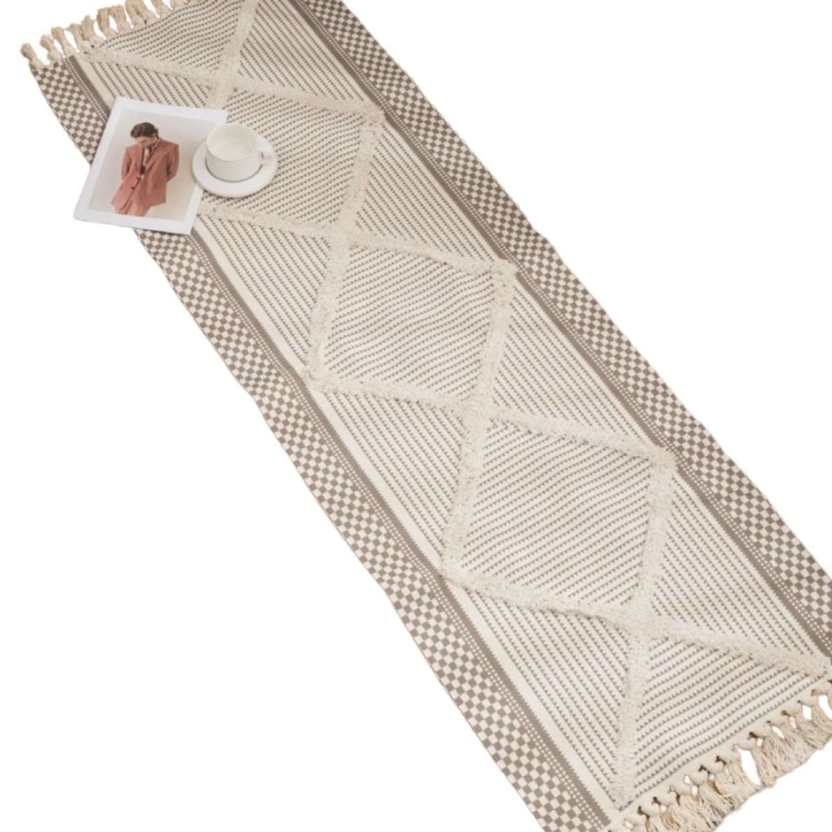 GENERICO - Set de 2 Alfombra decorativa de Lino 60 x 180 cm