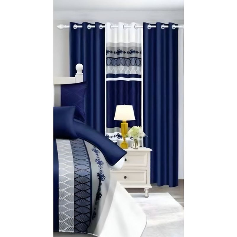 GENERICO - CUBRECAMA QUILT  DELGADO 7 PIEZAS CON CORTINA Y SABANAS 2 PLAZAS  T03
