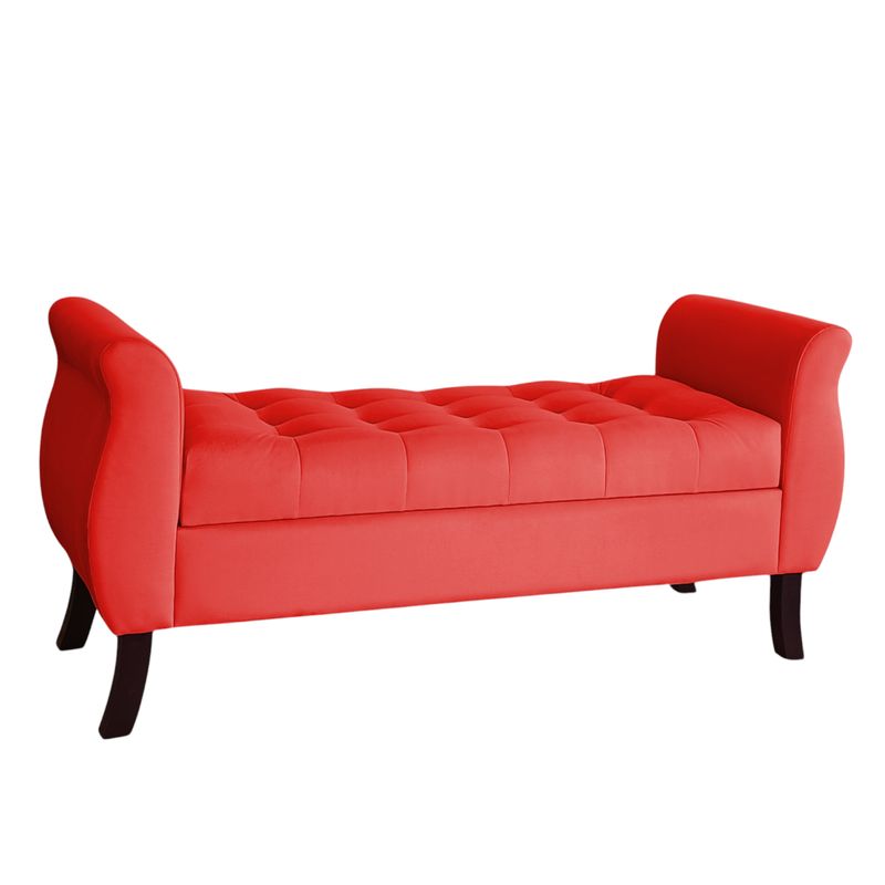 GENERICO - Banqueta Baúl Atenas Color Rojo