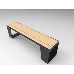 GENERICO - ESCAÑO TIPO VANGUARDISTA METAL MADERA COLOR NEGRO