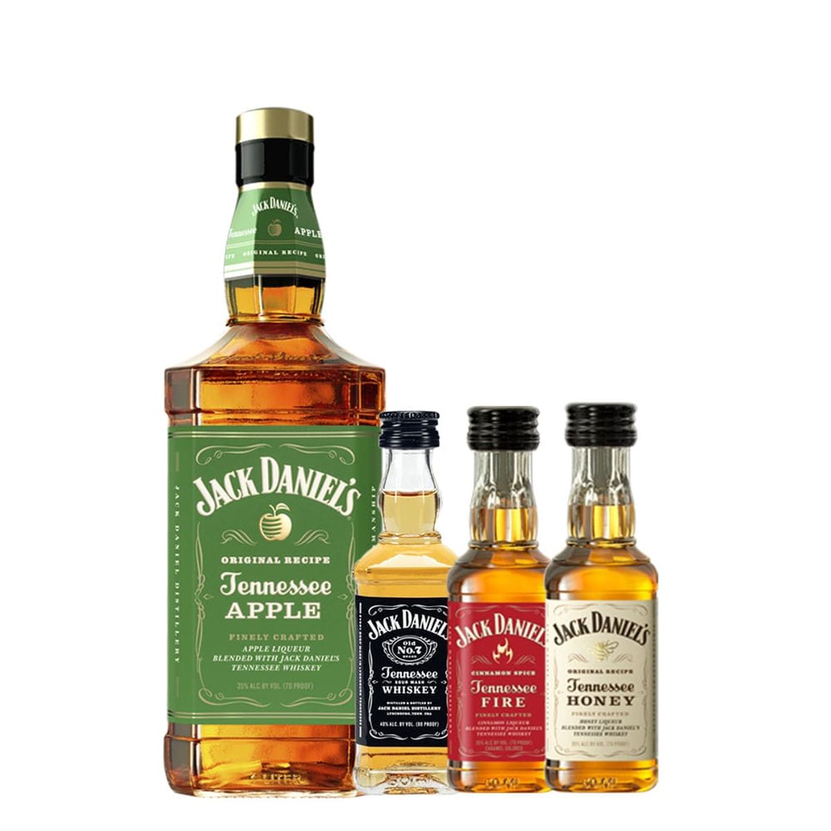 JACK DANIELS - Jack Daniel´s Apple 750ml+3 Miniaturas Jack Honey Fire N°7