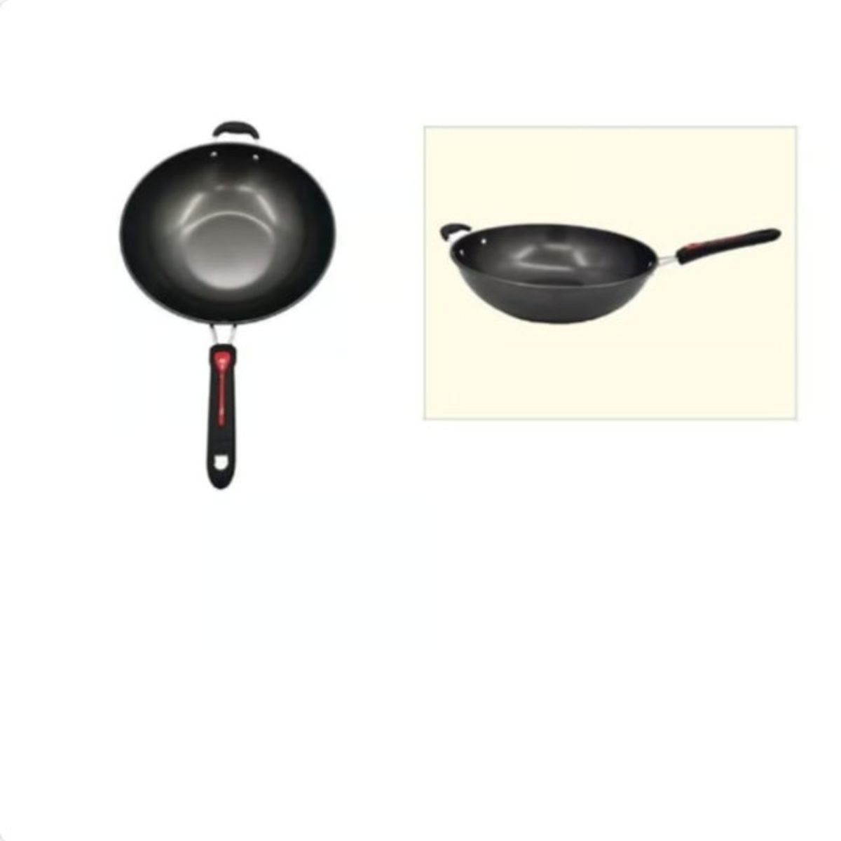 GENERICO - Sarten De Cocina De Aluminio 34Cm Mango De Plastico Wok