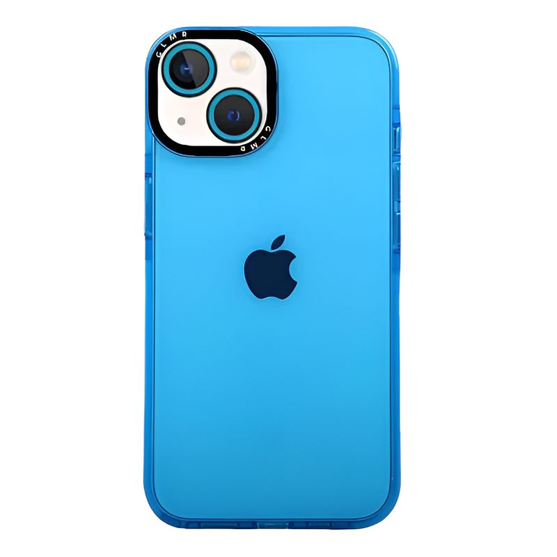 GENERICO - Carcasa Neon Con Lentes Para iPhone 15 / Azul