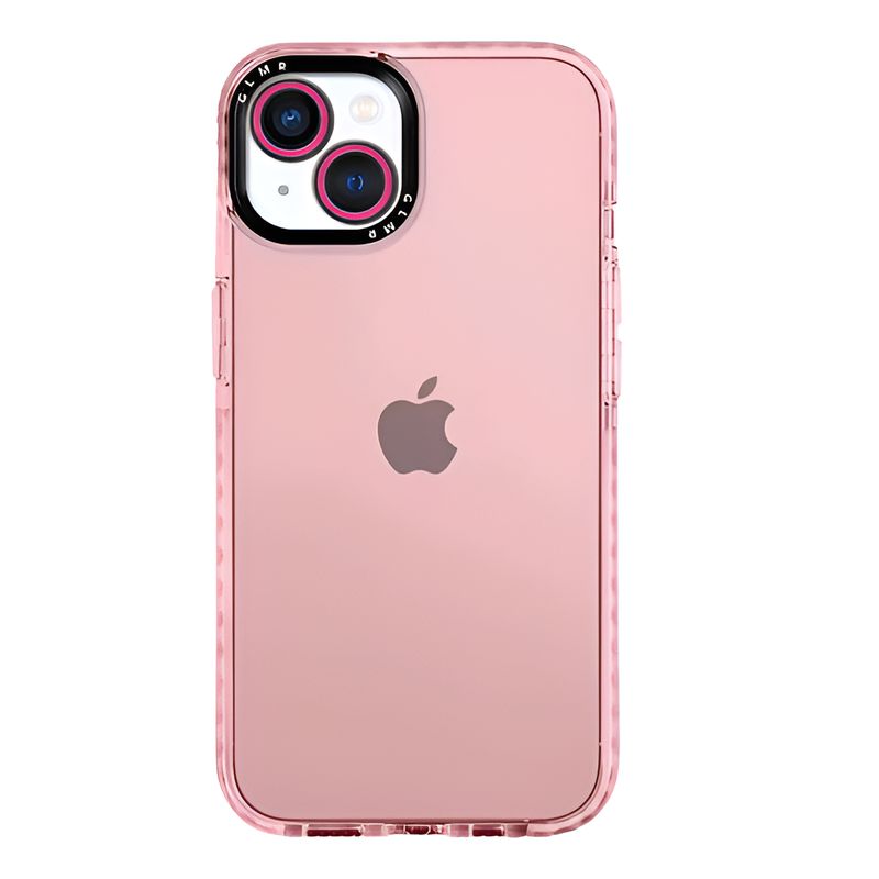 GENERICO - Carcasa Neon Con Lentes Para iPhone 15 Rosado