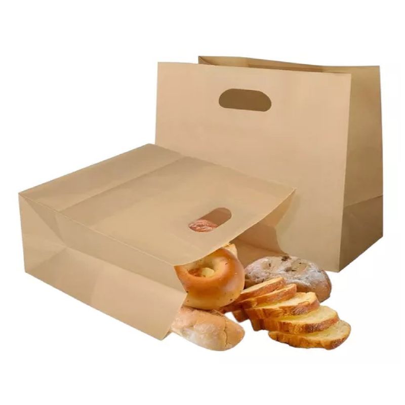 GENERICO - 50 Bolsas Papel Bolsas Papel Kraft Bolsa Con Manilla 35x32cm
